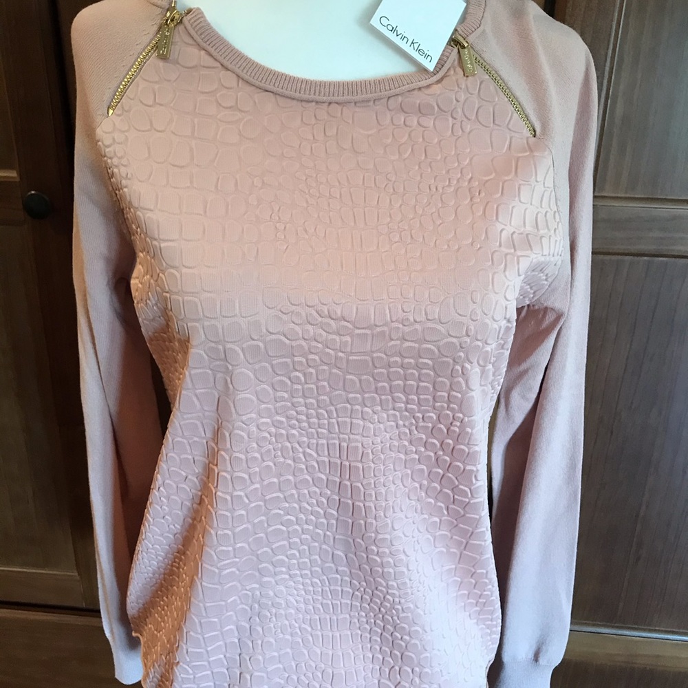 Calvin Klein light mauve pink knit sweater top